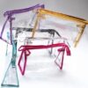 Convenient PVC Portable Waterproof Travel Transparent Cosmetic Bag Folding Toiletry Bag Large Capacity Storage