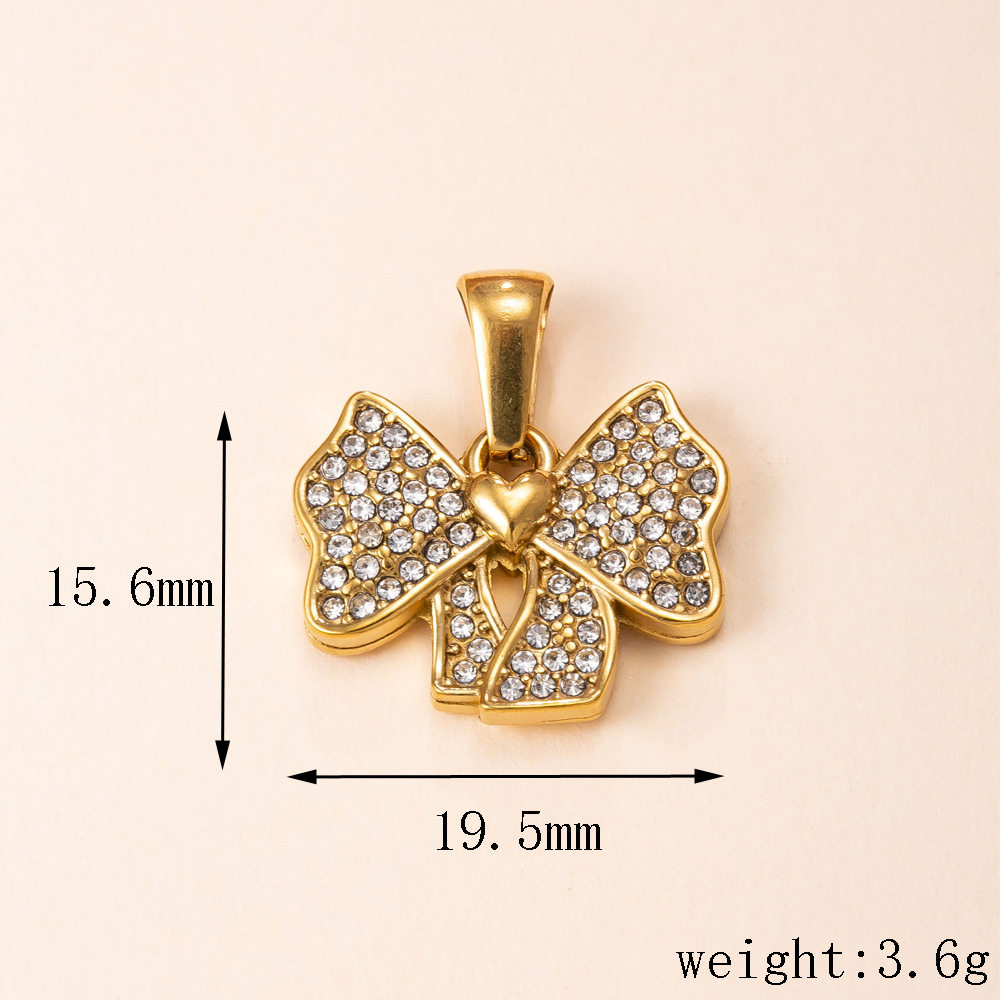 สั่งซื้อนำเข้า Cross-border สแตนเลสเพชรจี้สำหรับผู้หญิงไม่ซีดจางสร้อยคอพวงกุญแจจี้อุปกรณ์เสริม DIY ขายส่ง จากจีน 1688 taobao alibaba tmall
