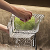 Extendable Draining Basket Kitchen Vegetable Basket Vegetable Washing Basin Draining Household Living Room Fruit Plate Sink Transparent Draining Basket