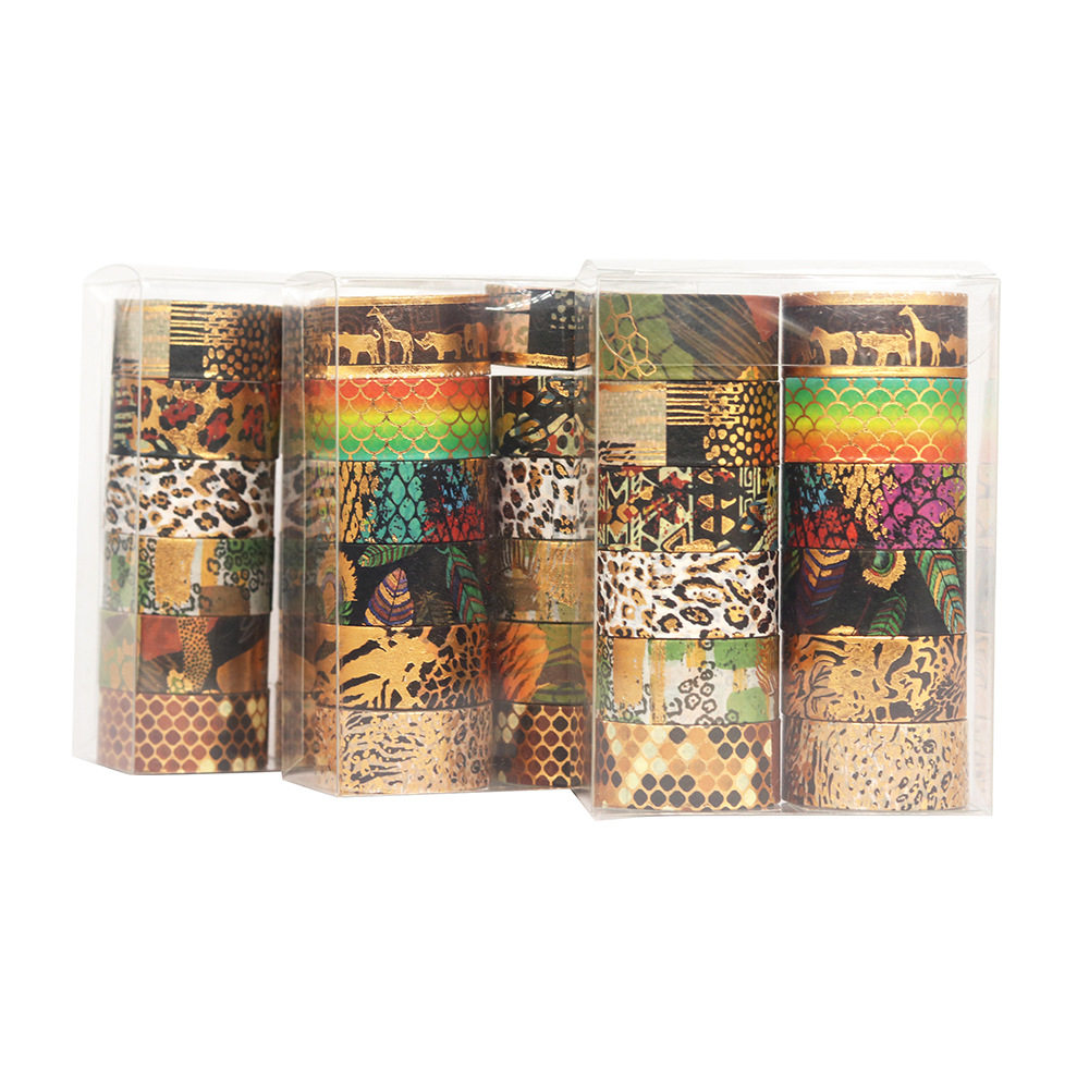 Foreign Trade Supply Animal Foil Washi Tape Wild Animal DIY Planner Decorative Tape Cross-Border Stickers