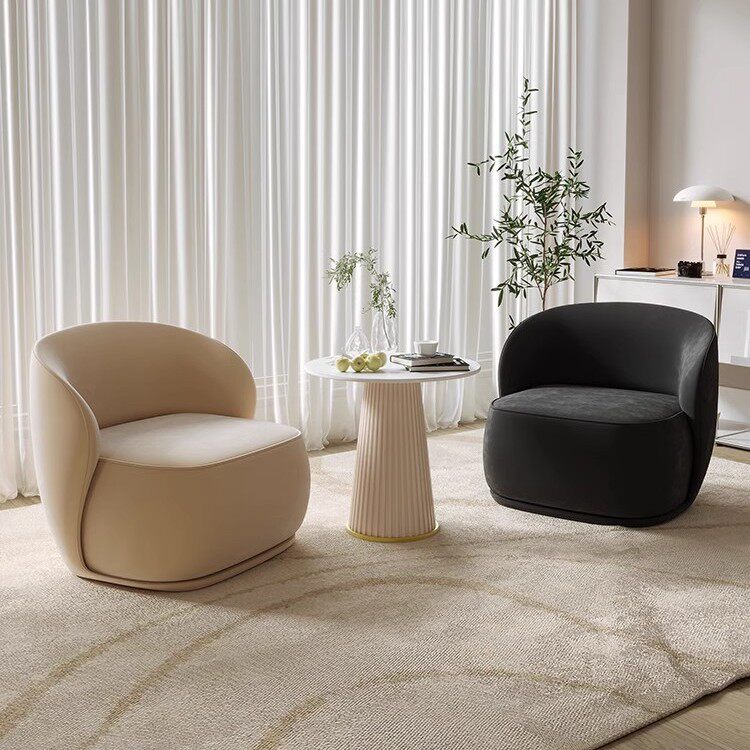 网红休闲酒店接待洽谈桌椅美容院休息区设计师单人沙发椅茶几组合