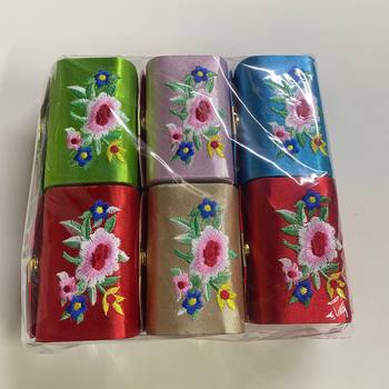 Chinese Retro Embroidered Lipstick Box Printed Embroidered Silk Single/Double Jewelry Lipstick Packaging Box Ready for Sale