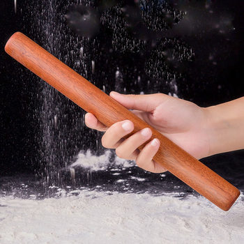 Solid Wood Rolling Pin, Large Rolling Pin for Dumpling Wrappers, Special Roller Rod, Noodle Press, Ebony Beech Wood Baking Tool, Wooden