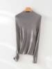 A generation of hair wholesale semi-high collar silk cashmere blend bottoming sweater slim outer wear long sleeve top solid color