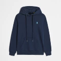 Hooded pullover - sky blue with blue label