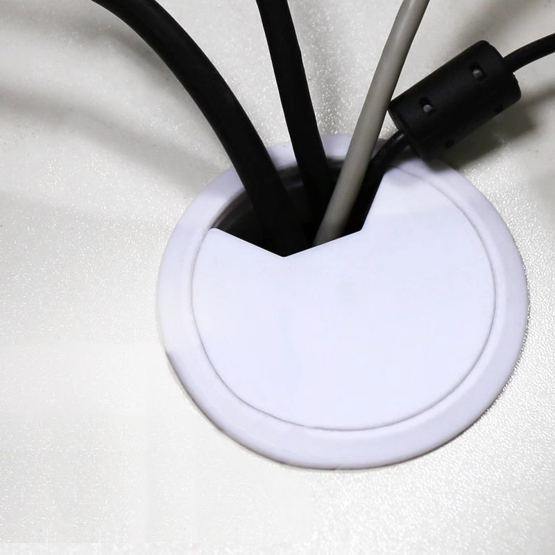 Spot Wholesale Round Desk Threading Box Thickeneded Plastic Threading Box Computer Desk Wire Threading Hole Cover