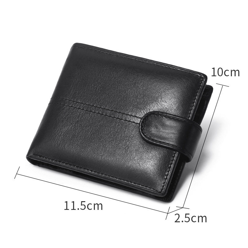 Cross-border supply European and American men's leather wallet RFID anti-theft brush anti-magnetic short fashion coin wallet wallet factory