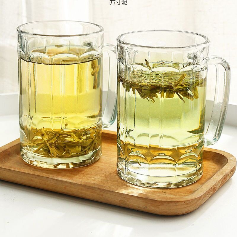 New Household Commercial Beer Cup Large Draft Beer Cup Water Cup Bar Large Capacity Thickened Glass with Handled Wholesale