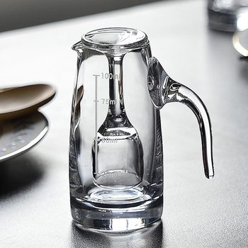 Two-Part Wine Dispenser, Household White Wine Glass Set, Wine Set, One Pot, One Cup, Small One-Shot Tall Spirit Glass with Scale