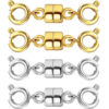 Cross-Border Hot Selling Color-Preserving Short 5mm Cylindrical Double-Headed Spring Buckle Magnet Buckle DIY Bracelet Necklace 18K Imitation Gold