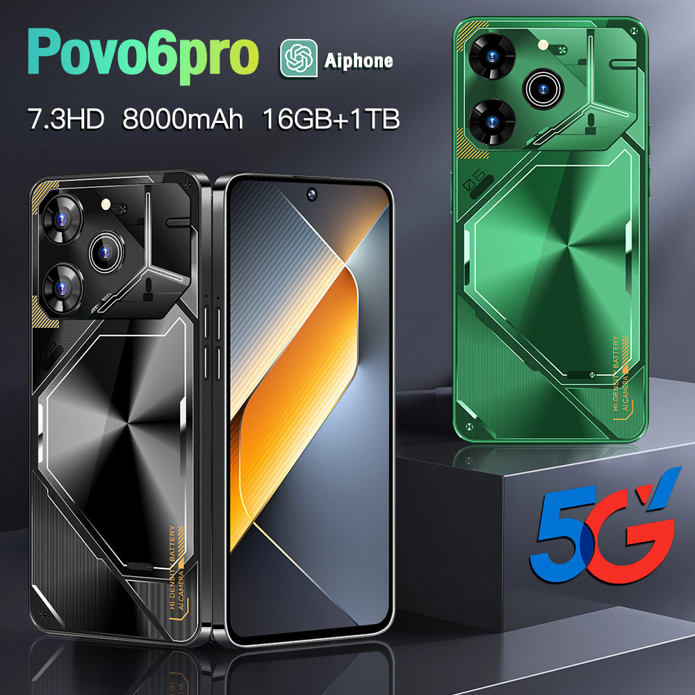 Povo6pro跨境爆款现货6.6寸高清2+16安卓3G智能手机外贸海外代发