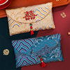 Fabric Full Moon Red Envelope for Wedding, Chinese-Style Fabric Red Envelope for Parents, Lucky Money Envelope, Festive Red Envelope