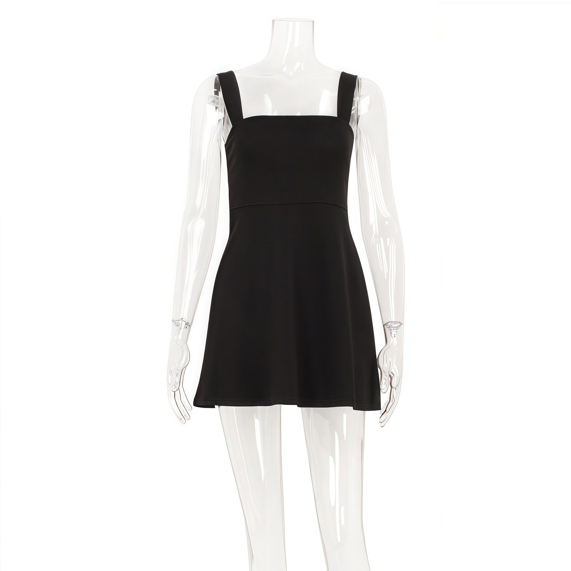 French Style Off Shoulder Dress Elegant High Waist A Line Silhouette Solid Color Perfect for Parties and Special
