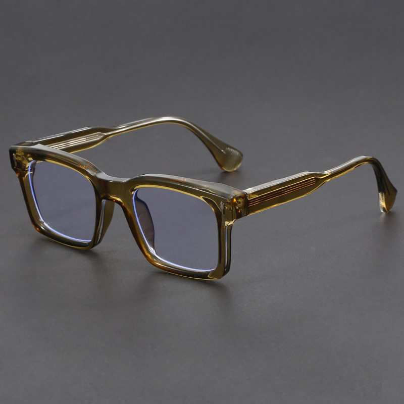 Japanese Hawksbill Color Square Glasses Frame Retro Men's Low Frame Handmade Glasses Frame Women's All-match Black Frame Myopia Glasses