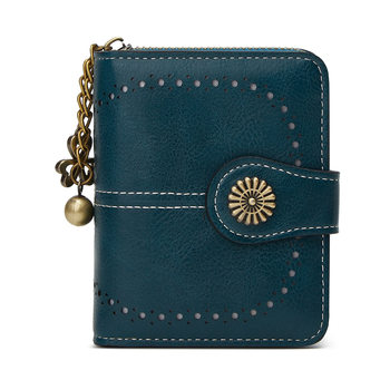 New Coin Purse for Women, Short Oil Wax Leather Small Card Holder, 70% off Zipper Coin Pouch, Fashionable Clutch Bag H199-1