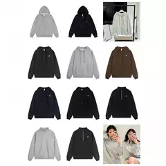 Cross-Border 25 Hot Brand Aalo Heavyweight Crewneck Hooded Sweatshirt Set Loose Casual Zip-Up Unisex