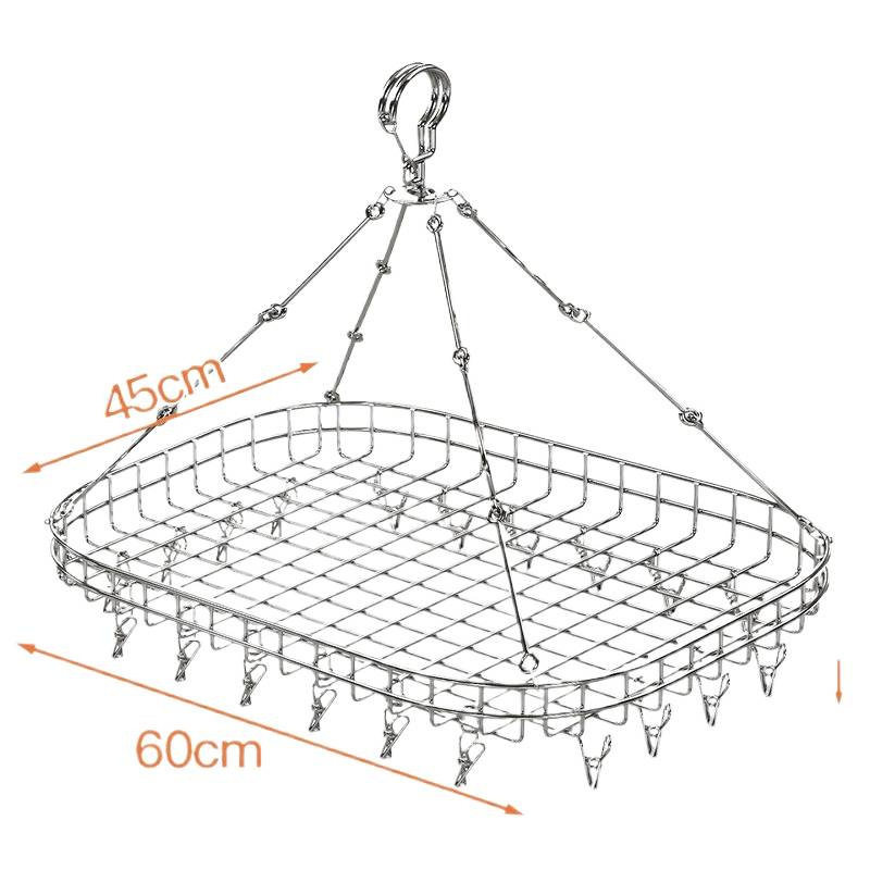 Stainless Steel Sweater Basket Clothes Drying Rack with Clips for Home Balcony Cashmere Sweater Drying Rack for Socks