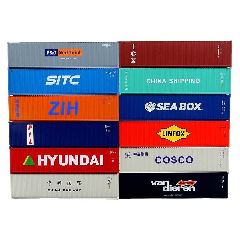 1场景车辆配件沙盘模型花园铁路尺火车货柜比例4087集装箱