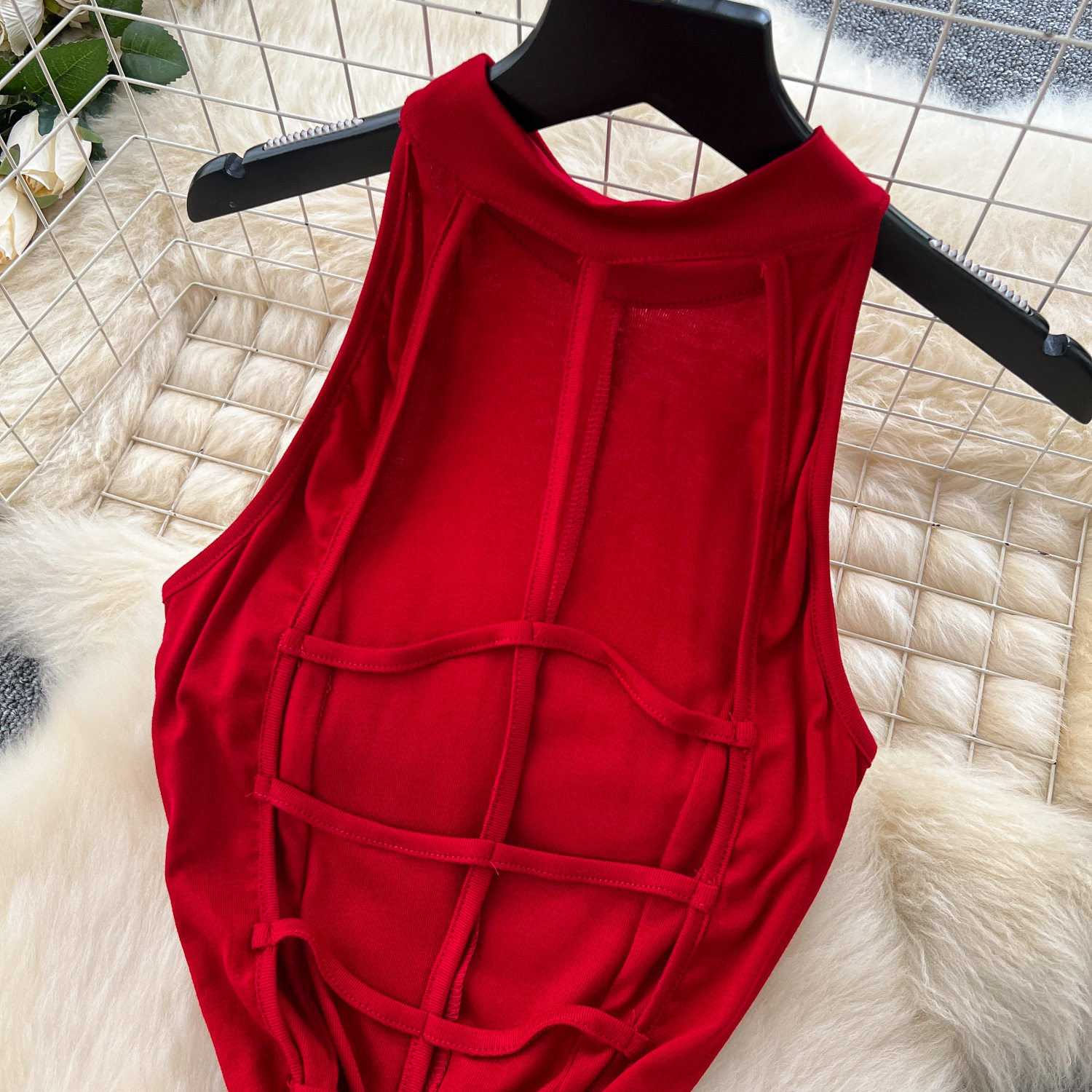Sleeveless Summer Dress Sexy Backless Design Waist Defining Fit Flowy A Line Skirt Perfect for Parties and Events
