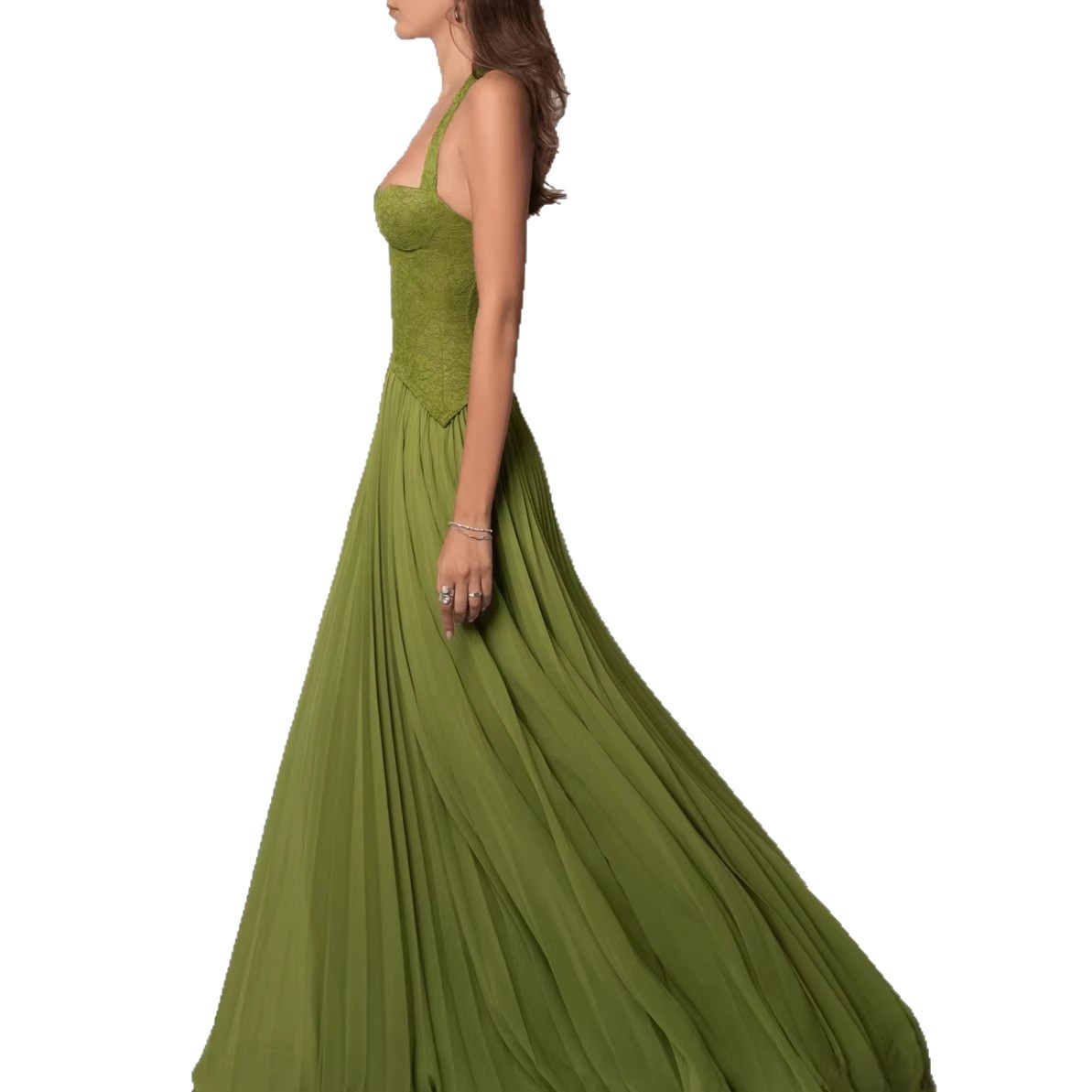 Womens Backless Halter Dress Sexy Low Neckline Ruched Waist Sleeveless Perfect for Parties and Summer Events