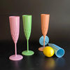 Factory Direct supply 125ml plastic goblet bar restaurant wine glass color champagne glass PS disposable wine glass