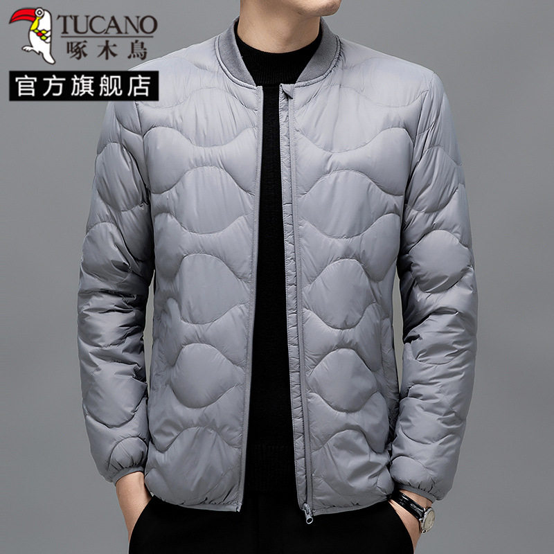 Woodpecker down Jacket Liner Men's 2025 Winter New Style Lightweight Casual Stand-Up Collar Warm Jacket Long-Sleeved Fashionable and Versatile