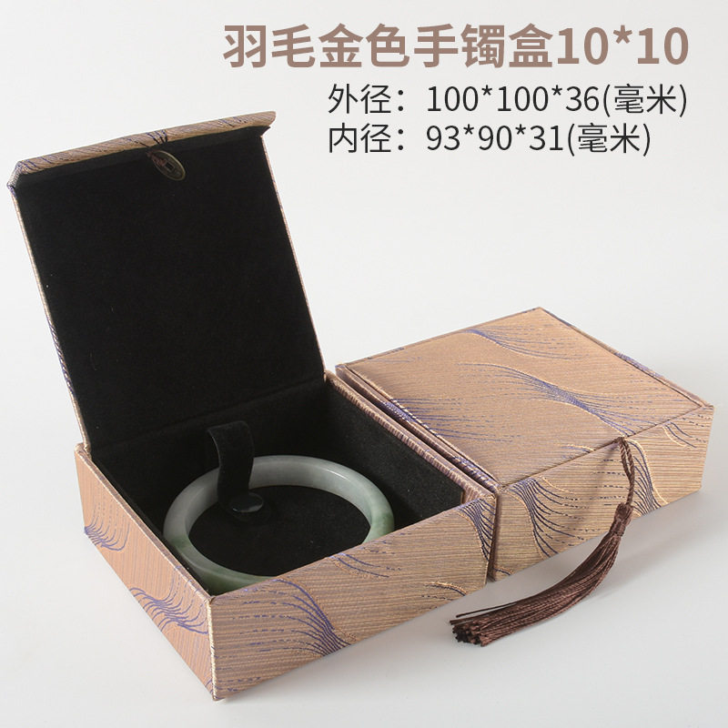 Gold Jewelry Storage Box Vintage Play Buddha Bead Bracelet Packaging Gift Box Silver Crystal Beeswax Pendant Box