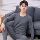 【100%】 Комплект термобелья из чистого хлопка, мужская осенняя одежда со средним и высоким воротником, длинные брюки, холодостойкая и быстро согревающая хлопковая пижама mini 9