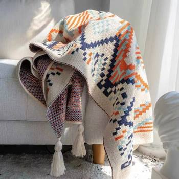 Bohemian Scandinavian Style Office Air-Conditioning Blanket Knitted Blanket Leg Blanket Shawl Dormitory Nap Small Blanket Thick