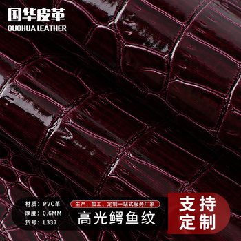 Cross-Border Spot Imitation Leather High-Gloss Crocodile Pattern Leather Wear-Resistant Luggage Home Belt Fabric Pvc Artificial Leather Fabric