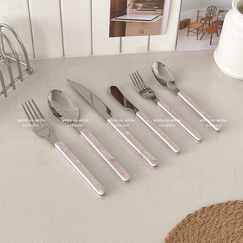 French Tableware Knife and Fork Set, Good-Looking Spoon, Fork, Steak Special Knife, Fork and Spoon Three-Piece Set Ins Style Table Knife