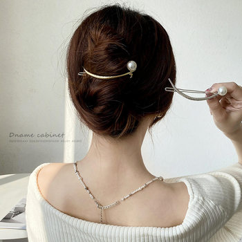 Pearl hairpin back head high-grade ball head hair accessories frog buckle hair clip female summer duckbill clip
