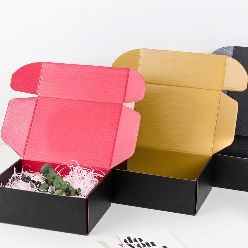 Waterproof Laminated Packaging Rectangular Colorful Extra-Hard Airplane Box Women's Clothing Color-Printed Logistics Express Box Carton