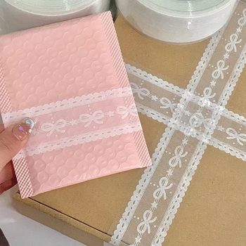 Original Ins Sweet Girl Snowflake Tape Large Roll Transparent Sealing Tape Bow Self-Adhesive Sealing Tape Wholesale