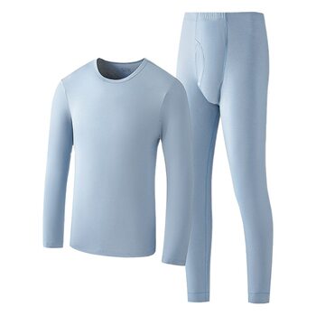 New Cotton Modal Autumn and Winter Men's Warm Suit Thin Autumn Clothes and Long Trousers Animal Year Intimates Set in Stock