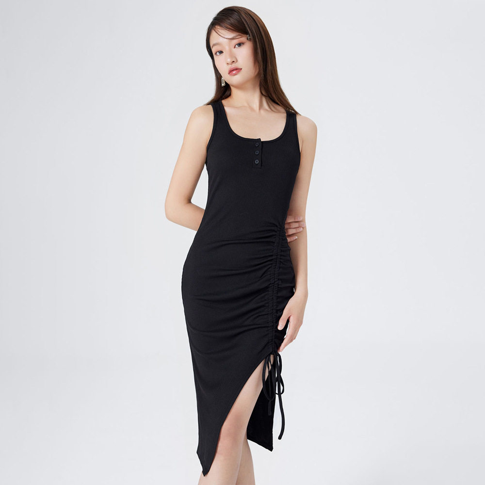Wholesale Gray Bodycon Dress for Women Slim Fit Waist Tie Summer Fashion Perfect for Parties and Night Out
