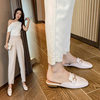 Baotou Half Slippers Women's Summer Fashionable Outer Wear 2023 New Style Flat Hong Kong Style Non-Heel Outer Wear Lazy People Cyber Celebrity Sandals