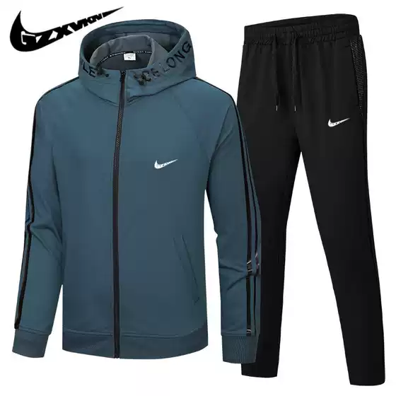Men's Casual Sport Set 2025 Fall Hooded Jacket Oversized Running Two-Piece Outfit