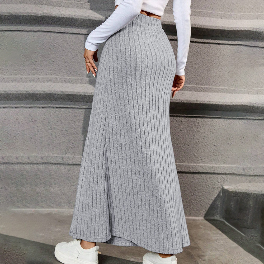 High Waisted Maxi Skirt Simple Versatile Draped Design Spring Summer Casual Wear Wholesale Available