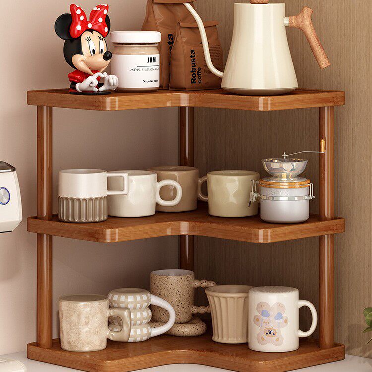 Kitchen Corner Storage Rack Corner Storage Rack Desktop Cup Display Rack Tea Set Display Rack Cup Rack