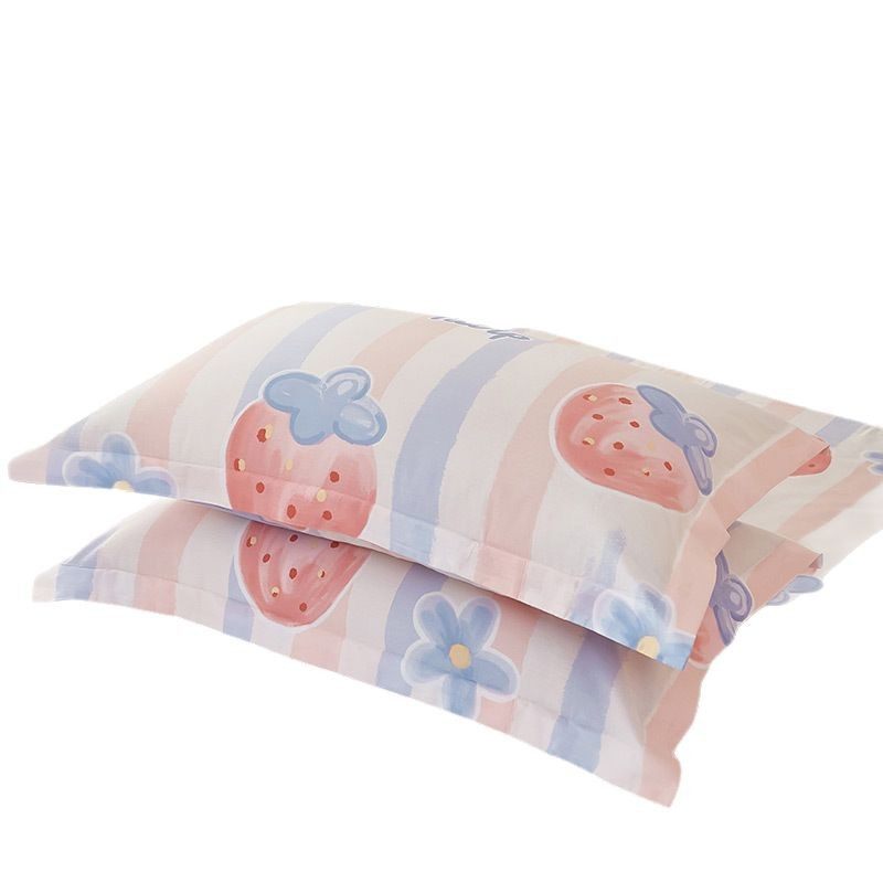 Pure cotton cotton pillowcase dirt-resistant simple pillowcase student single home pillow cover a pair of manufacturers supply
