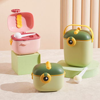 Portable Baby Formula Box, Sealed and Moisture-Proof, Divided Storage Container for Supplementary Food, Rice Cereal, and Formula