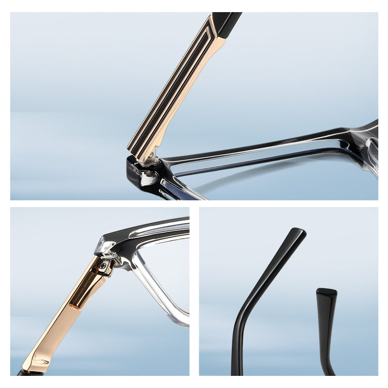 Anti-Blue Light Glasses Frame for Men, European and American Style, Tr90 Business Eyeglass Frame, Non-Prescription Glasses, Can Be Fitted with Prescription Lenses for Nearsightedness