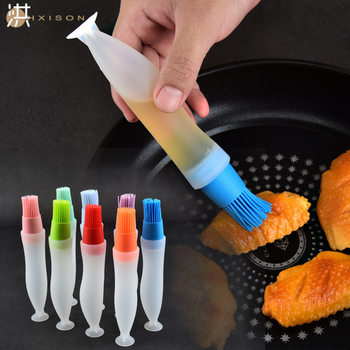 Silicone BBQ Brush High Temperature Resistance Non-Falling Oil Brush with Bottle Removable Bottle Sweep Cooking Brush Baking Tool