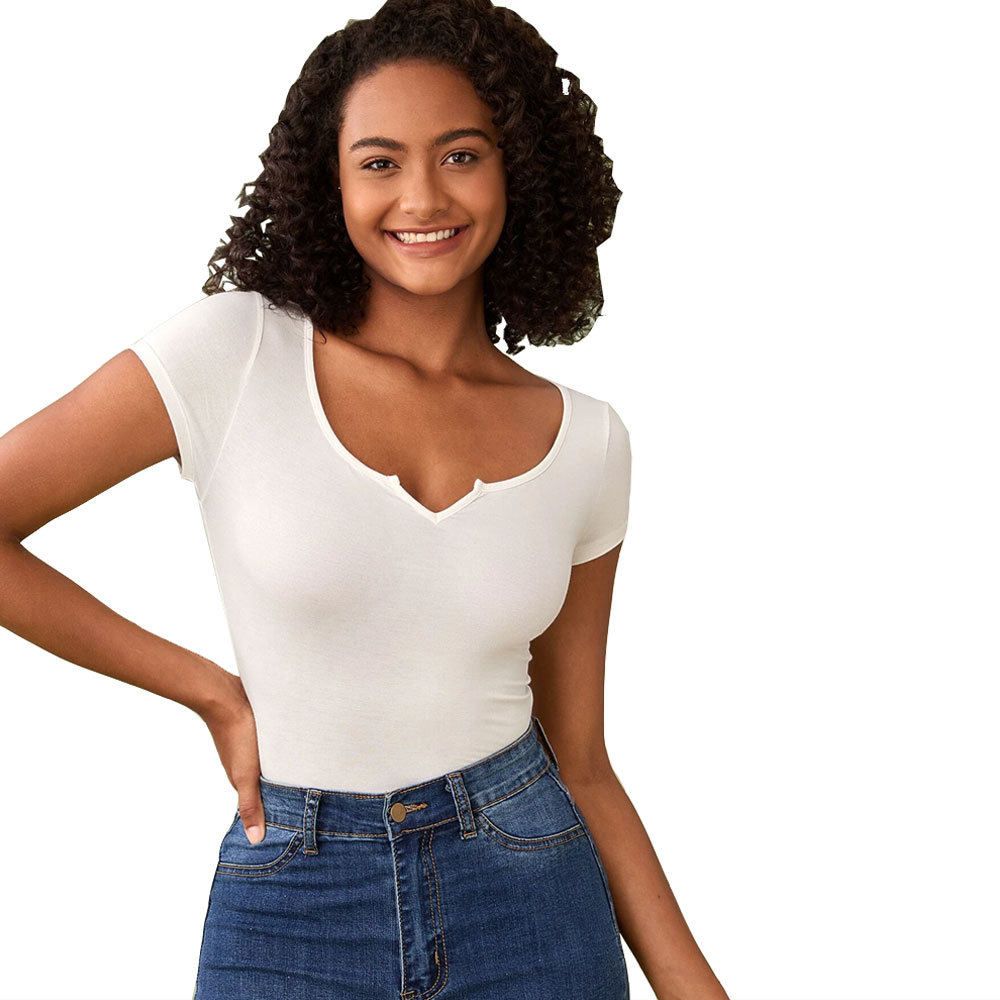 High Waisted Cropped T Shirt Cotton Fabric Slim Fit Short Sleeve Trendy Design Summer Casual Wear Wholesale