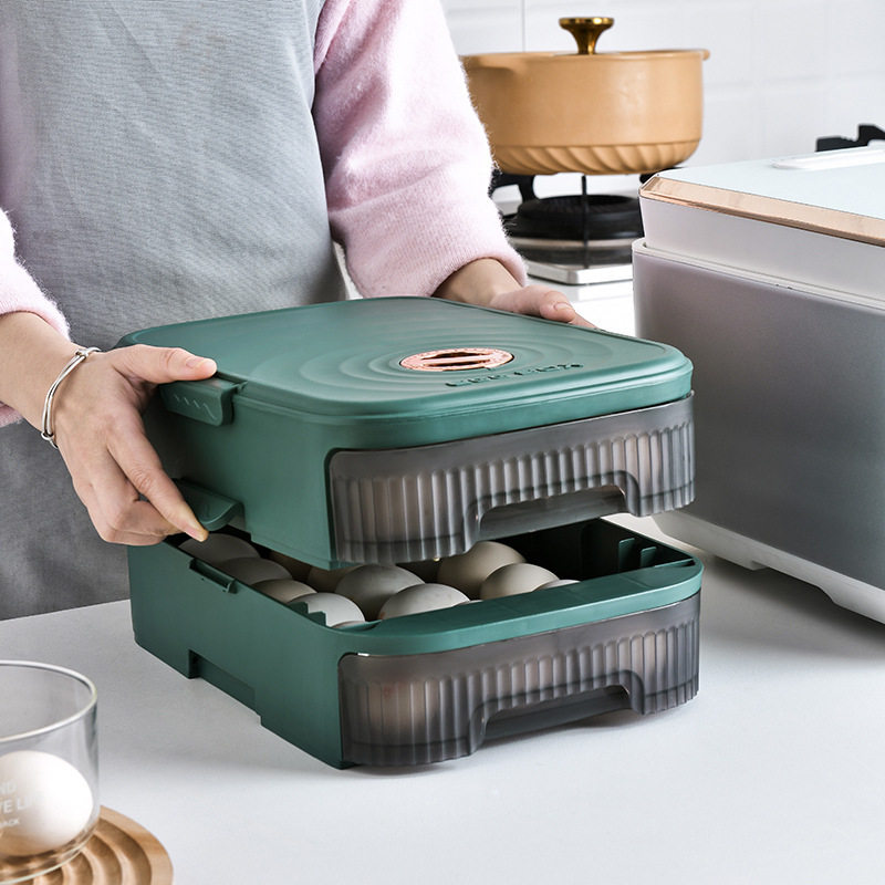 Drawer-Type Storage Box for Eggs, Basket for Refrigerator, Kitchen Egg Tray, Fresh-Keeping Egg Box, Creative Storage