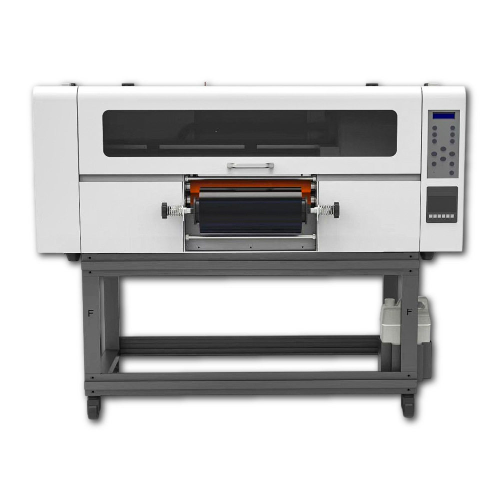 Hongtu Four-Head Dtf-Uv Imitation Embroidery Printer for Canvas Bag Printing, Stereo 3D Crystal Label Machine, No Powder Shaking Required