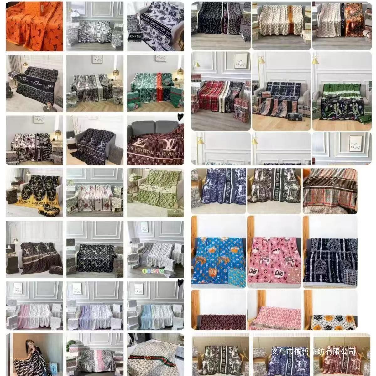 Cross-Border Foreign Trade Trendy Brand Blanket Gift Flannel Blanket Office Nap Blanket Air Conditioning Gift Blanket Wholesale