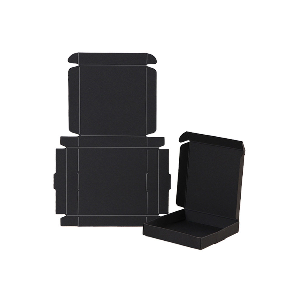 Cross-border explosions kraft paper black aircraft box jewelry paper packaging box white necklace earrings box in stock wholesale