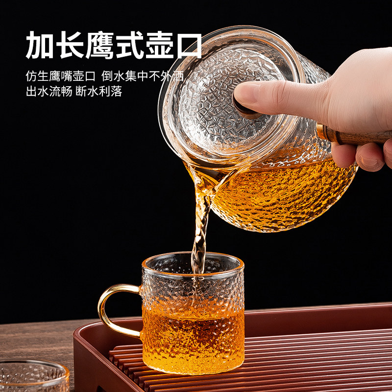 Side Handle Teapot Glass High Temperature Resistant Filter Teapot Household Electric Ceramic Stove Teapot 2024 New Tea Set